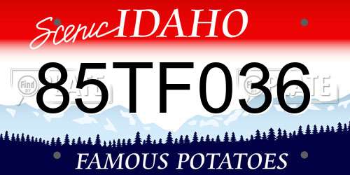 85TF036 Idaho License Plate
