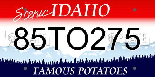 85TO275 Idaho License Plate