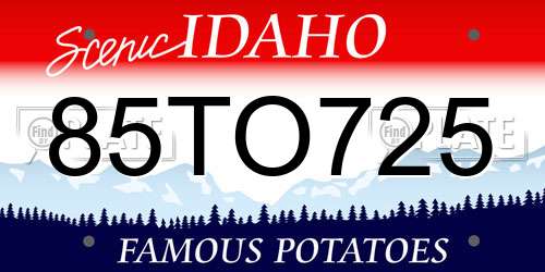 85TO725 Idaho License Plate