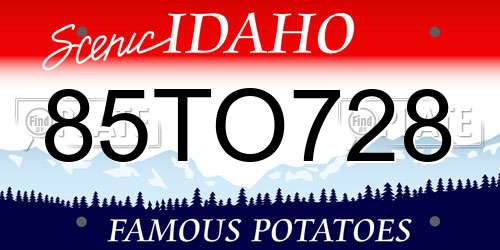 85TO728 Idaho License Plate