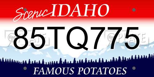 85TQ775 Idaho License Plate