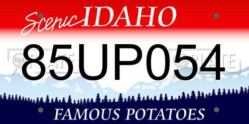 85UP054 Idaho License Plate