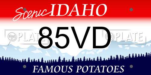 85VD Idaho License Plate