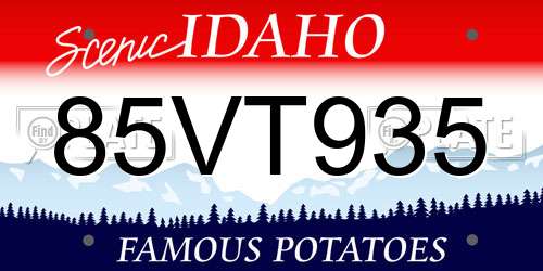 85VT935 Idaho License Plate