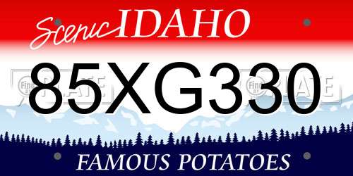 85XG330 Idaho License Plate