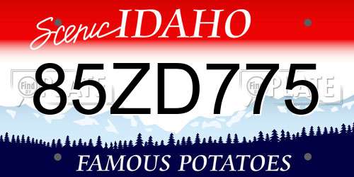 85ZD775 Idaho License Plate