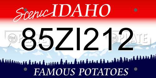 85ZI212 Idaho License Plate
