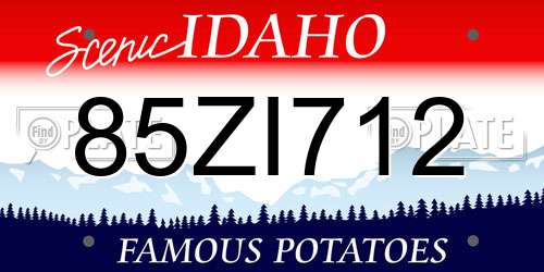 85ZI712 Idaho License Plate
