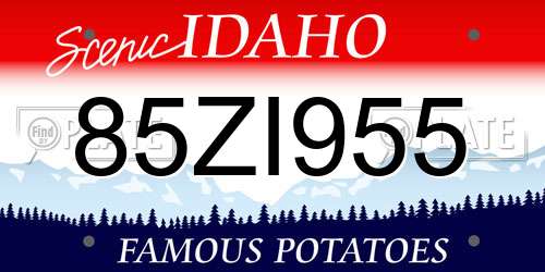 85ZI955 Idaho License Plate