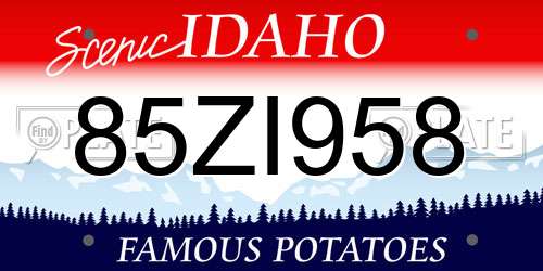 85ZI958 Idaho License Plate