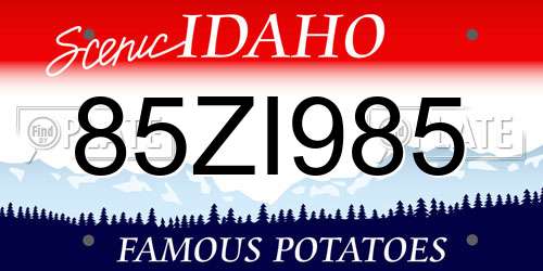 85ZI985 Idaho License Plate