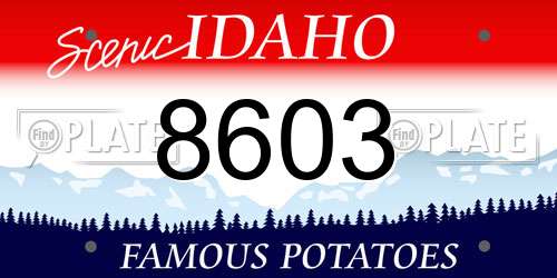 8603 Idaho License Plate