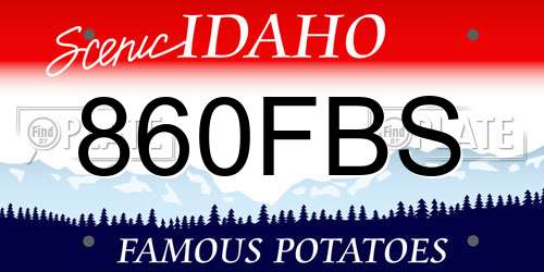 860FBS Idaho License Plate
