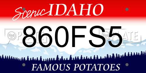 860FS5 Idaho License Plate