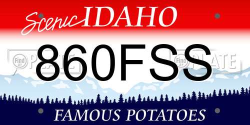 860FSS Idaho License Plate