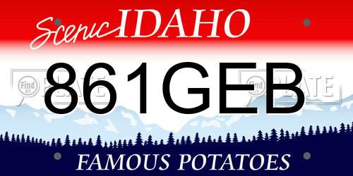 861GEB Idaho License Plate