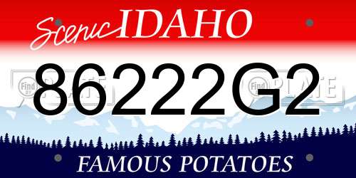 86222G2 Idaho License Plate