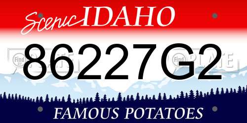 86227G2 Idaho License Plate