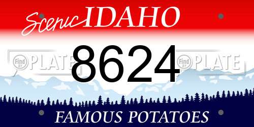 8624 Idaho License Plate