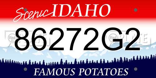 86272G2 Idaho License Plate