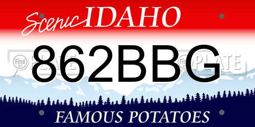 862BBG Idaho License Plate