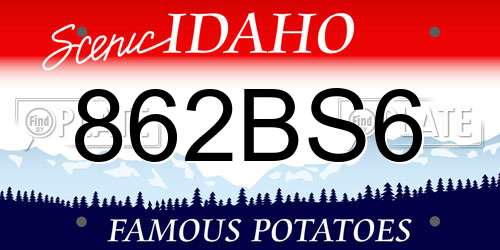 862BS6 Idaho License Plate