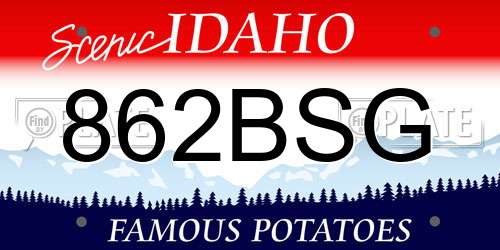 862BSG Idaho License Plate