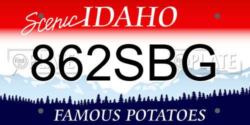 862SBG Idaho License Plate