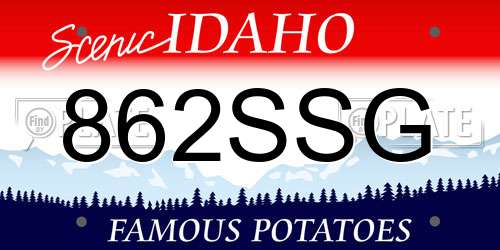 862SSG Idaho License Plate