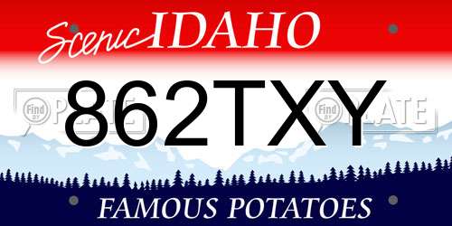 862TXY Idaho License Plate