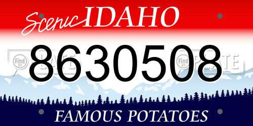 8630508 Idaho License Plate