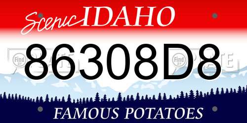 86308D8 Idaho License Plate
