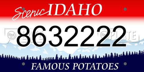 8632222 Idaho License Plate