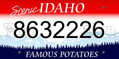 8632226 Idaho License Plate