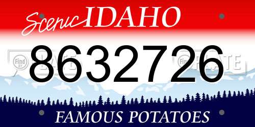 8632726 Idaho License Plate