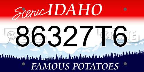 86327T6 Idaho License Plate