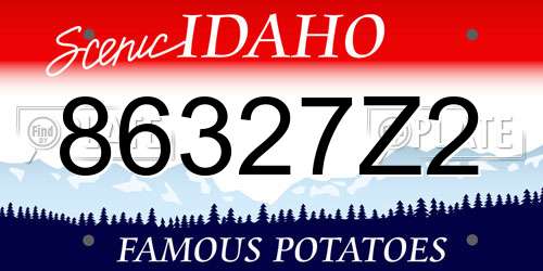 86327Z2 Idaho License Plate