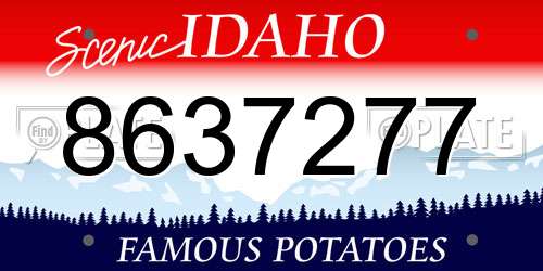 8637277 Idaho License Plate