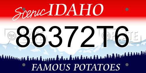 86372T6 Idaho License Plate