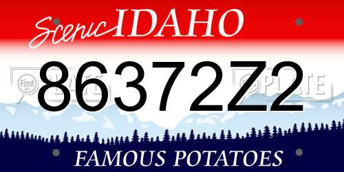 86372Z2 Idaho License Plate