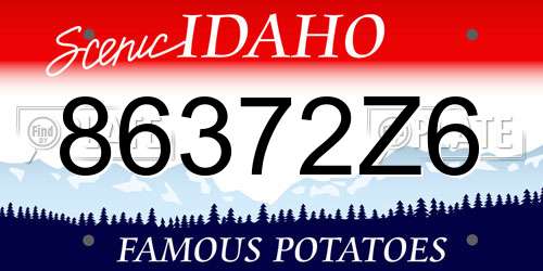 86372Z6 Idaho License Plate