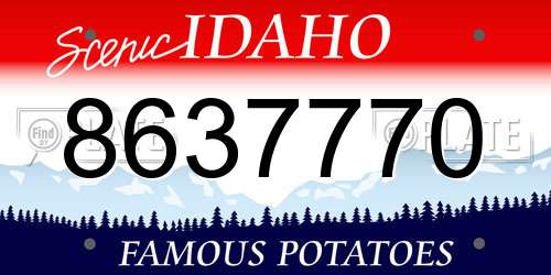 8637770 Idaho License Plate