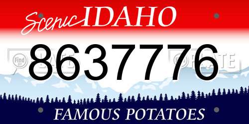 8637776 Idaho License Plate