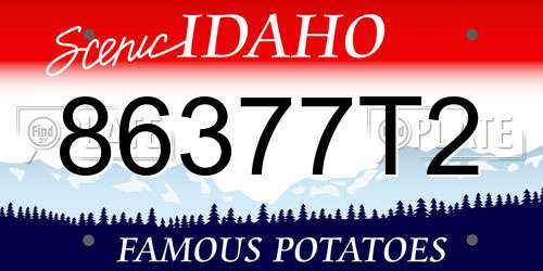 86377T2 Idaho License Plate