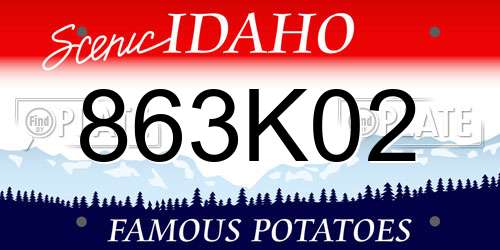 863K02 Idaho License Plate