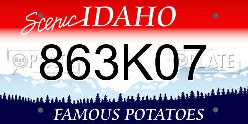 863K07 Idaho License Plate
