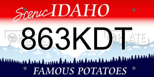 863KDT Idaho License Plate