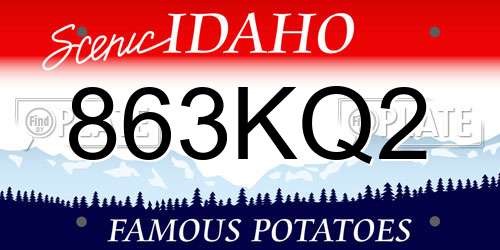 863KQ2 Idaho License Plate