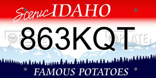 863KQT Idaho License Plate