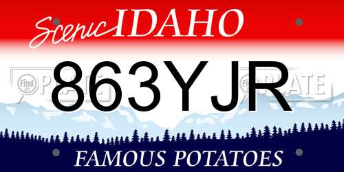 863YJR Idaho License Plate